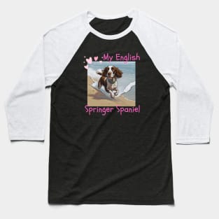 English Springer Spaniel on the beach Baseball T-Shirt